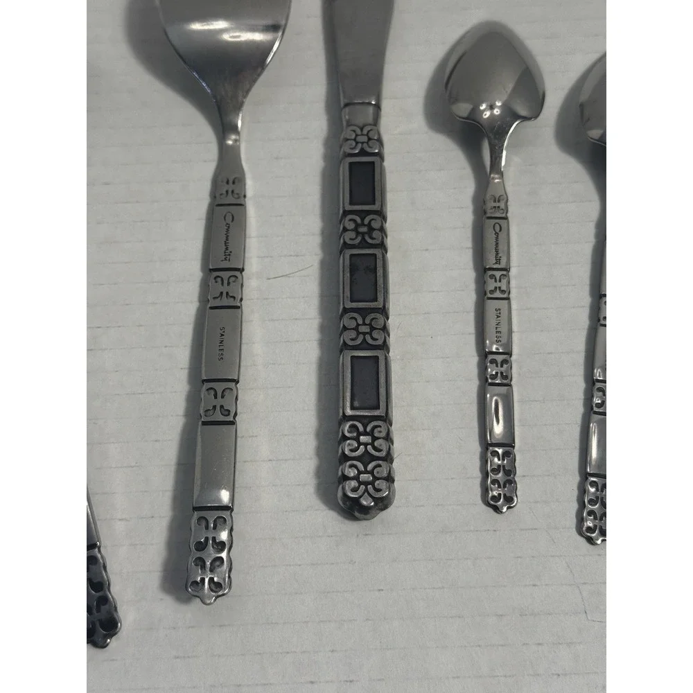 Oneida Community Stainless Madrid Flatware 5pc Set‎ Ladle Fork Knife Grapefruit